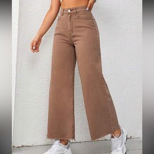 Brown wide leg jeans